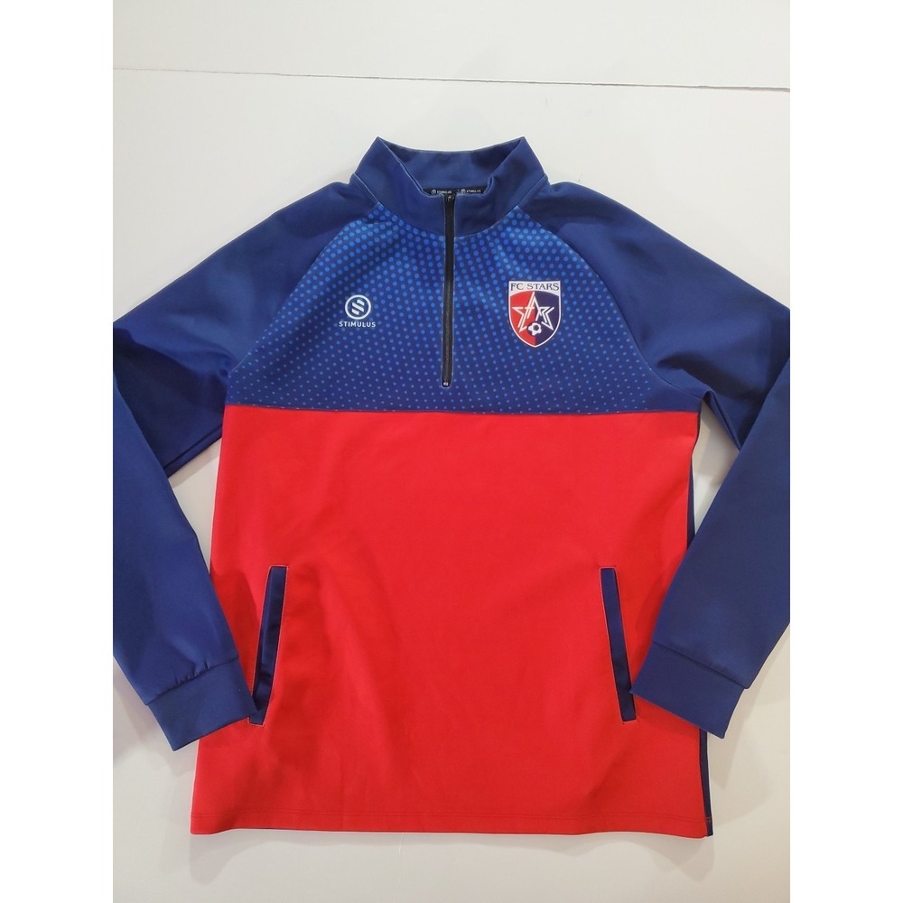 STIMULUS ATHLETIC FC STARS Soccer Quarter Zip Training Top Jacket Navy Blue M
